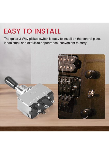1pc Gitar 3 Yollu Geçiş Anahtarı, Metal Kapalı 3 Yollu Seçici Anahtar, Siyah Uç Düğmesi ile Lp Tarzı Elektro Gitar Için (Yurt Dışından) indirimleri