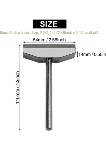 Luthier Tools Set Gitar Bas Fret Press Caul Klavye Presleme Aracı + 9pcs Pirinç Radyan Fret Ekleri Hex Anahtarlı (Yurt Dışından)