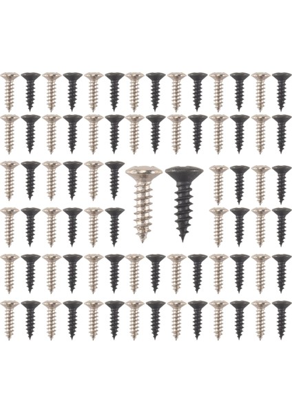 200 Parçalı Bas ve Gitar Pickguard Montaj Vidaları Çizik Tabak, Gümüş ve Siyah (Yurt Dışından) fırsatları