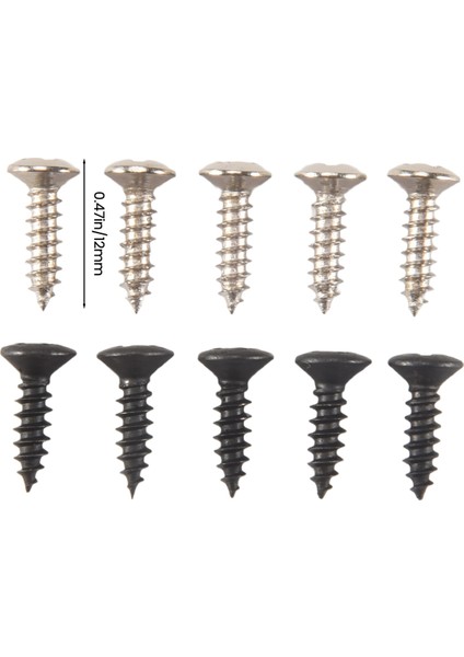 200 Parçalı Bas ve Gitar Pickguard Montaj Vidaları Çizik Tabak, Gümüş ve Siyah (Yurt Dışından) indirimleri