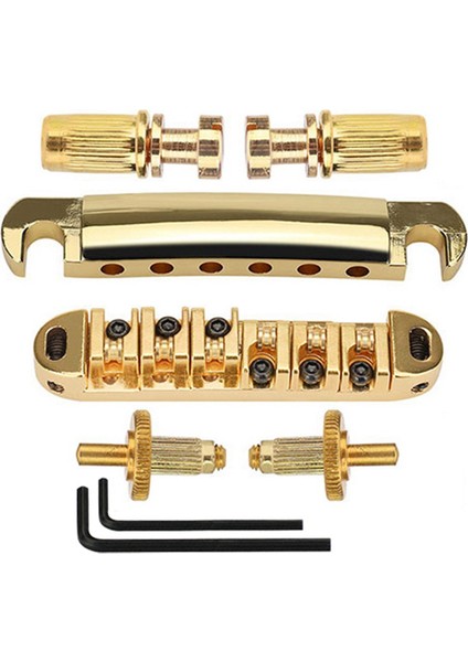 1 Set 6 Dizeler Gitar Tune-O-Matic Köprüsü ve Kuyruk Yayını Les Paul Sg Lp Lp Elect Gitar, Gold Için Yazarlı (Yurt Dışından)