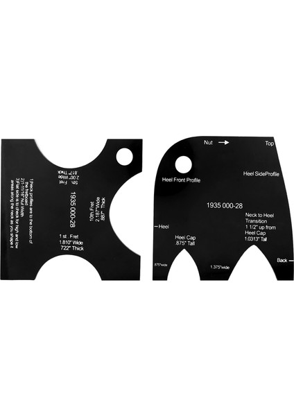 2pcs Gitar Yapımı Şablonu Akrilik Boyun Şekillendirme Şablonları Martin Gitar 1935 000-28 Için Onarım Referans Aracı Ayarlayın (Yurt Dışından)