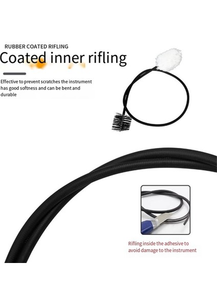 Saksafon Bükülmüş Boyun Iç Boşluk Çift Uçlu Naylon + Pamuk Temizleme Fırçası 50 Cm, Rüzgar Alet Boşluk Temizleme Fırçası (Yurt Dışından) indirimleri