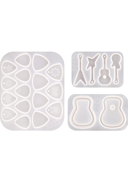 3pcs Gitar Seçme Reçine Kalıpları Gitar Reçine Döküm Gitar Seçme Kılıfı Için Üçlü Kısaltılmış Spektrum Silikon Kalıplar (Yurt Dışından)