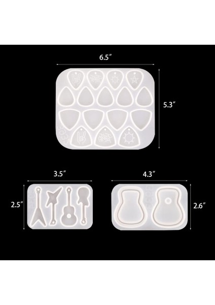 3pcs Gitar Seçme Reçine Kalıpları Gitar Reçine Döküm Gitar Seçme Kılıfı Için Üçlü Kısaltılmış Spektrum Silikon Kalıplar (Yurt Dışından) fiyatları