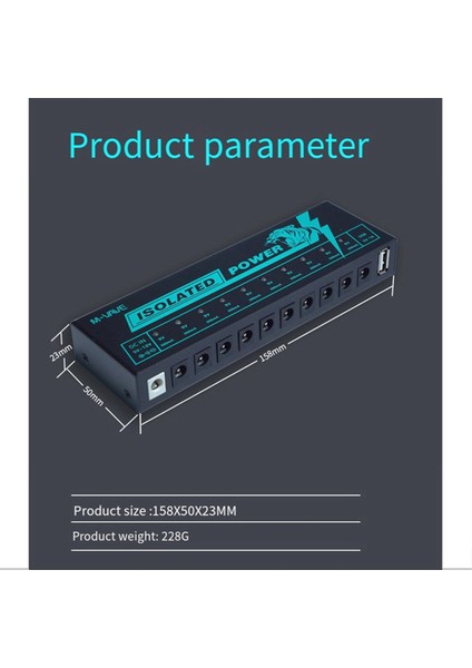 M-Vave Izole Güç Gitar Efekti Pedal 10 Izole Çıkışlar Dc Çıkış 9V Pedal Güç Kaynağı Pedal Kartı Gücü, Abd Fişi Için (Yurt Dışından)