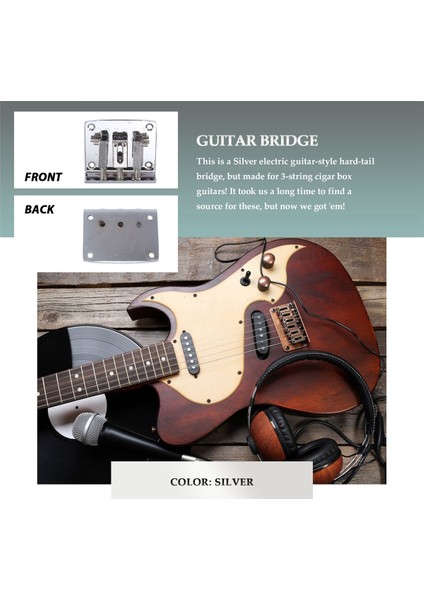 Puro Kutusu Gitar Parçaları: 3 Telli Krom Sert Kuyruk Ayarlanabilir Köprü Gümüş Rengi (Yurt Dışından) fiyatları