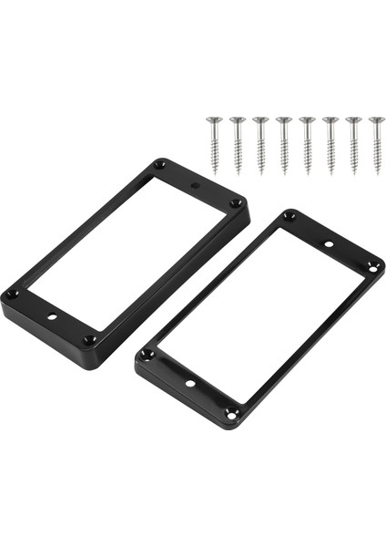 2pcs Siyah Kavisli Humbucker Pikaplar Elektro Gitar Için Çerçeve Montaj Halkaları (Yurt Dışından)