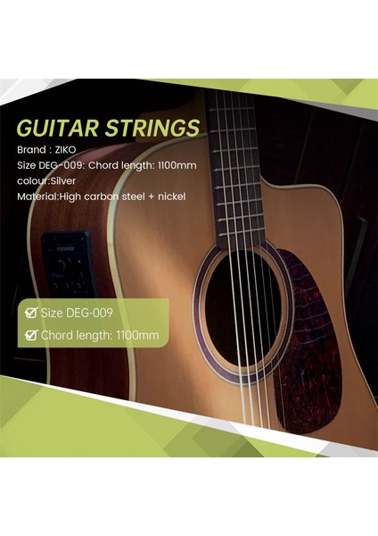 Ziko Deg 009-042 Elektro Gitar Dizeleri Nikel Yara Ekstra Işık Özel Dizeler Müzik Aleti Gitar Aksesuarları Parçalar (Yurt Dışından) fırsatları