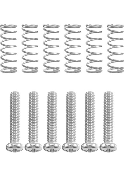 6 Adet Elektro Gitar Tremolo Köprü Ipi Saddles Montajı Ayar Konik Yay ve Vidalar Gümüş (Yurt Dışından)