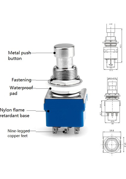 10PCS 3pdt Gitar Efektleri Stomp Switch Gitar Ayak Anahtarları 9 Pin Mandal Push Düğme Anahtarı Lehim Terminali (Yurt Dışından) fırsatları