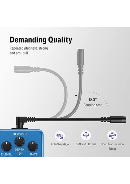 Gitar Pedalı Güç Kaynağı Adaptörü 9V Dc Uç Negatif 5 Yollu Gitar Etkisi Pedal.eu Fişi Için Daisy Zincir Kablolar (Yurt Dışından) fırsatları