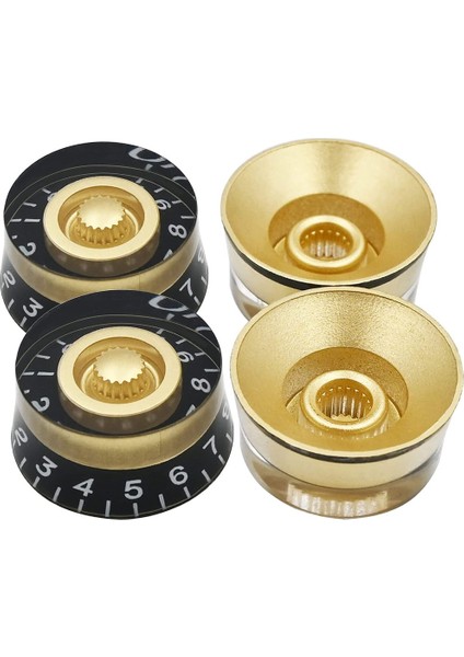 4pcs Hacim Tonu Les Paul Lp Tarzı Bas Elektro Gitar Parçaları Için Hacim Hızı Kontrol Düğmeleri, Şeffaf Altın (Yurt Dışından) indirimleri