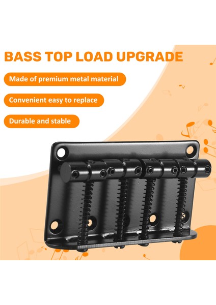 4 String Vintage Style Bas Hardtail Köprüsü Hassas Caz Bas Üst Yük Yükseltme, Siyah (Yurt Dışından) indirimleri