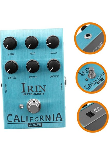 Irin Electric Gitar Efektör Bas Yedek Aksesuarlar Analog Gecikme Gitar Efekt Gitar Parçaları Bas Gitar, Açık Mavi (Yurt Dışından) indirimleri