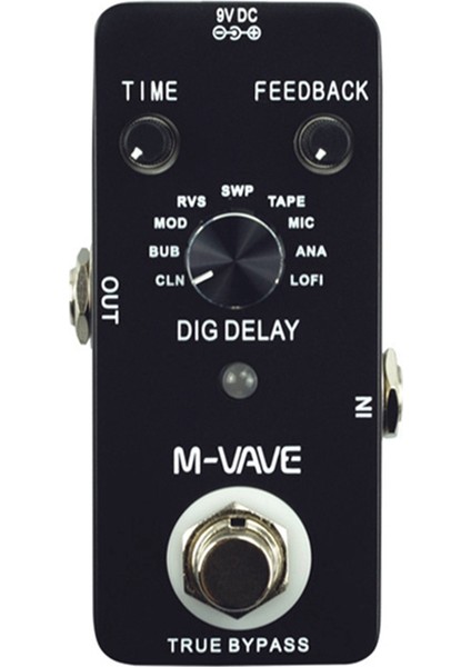 M-Vave Dıg Gecikme Pedalı Dijital Gitar Etki Pedalı 9 Gecikme Efektleri Doğru Bypass Full Metal Kabuk Pedalı Efektleri Işlemciler (Yurt Dışından)