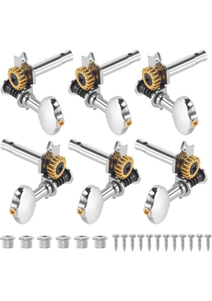 3L3R 6pcs 1:18 Gitar String Tuning Pegs Tuner Makine Başlıkları Akustik Veya Elektro Gitar Gümüşü Için Ayar Anahtarları (Yurt Dışından) fiyatları