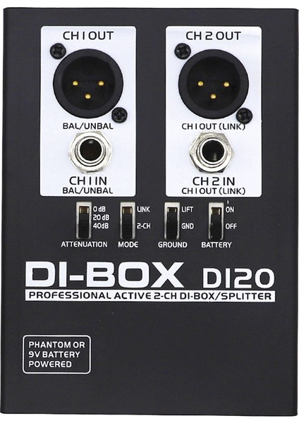 Ses Aktif Di Kutu Doğrudan Enjeksiyon Kutusu Düşük Gürültülü Gitar Bas Di 2 Kanal Ses Dönüştürücü Çok Amaçlı Mikser Ses (Yurt Dışından)