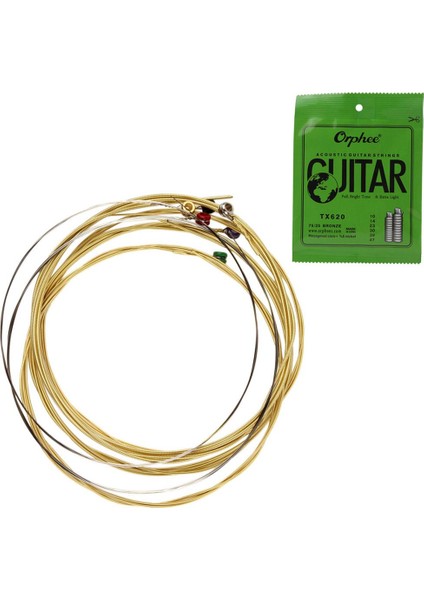Orphee 6pcs/set Akustik Gitar Ip Altıgen Çekirdek+% 8 Nikel Dolu, Bronz Parlak Ton ve Ekstra Işık Ekstra Işık Orta TX620 (Yurt Dışından)