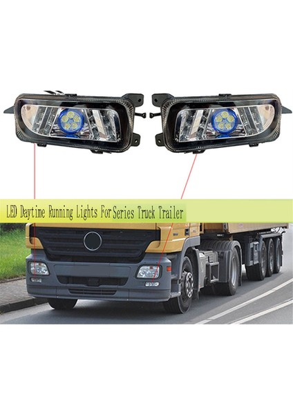 LED Gündüz Koşu Folları Ön Sis Lamba Montajı Mercedes Benz Actros Mp2 Mp3 Serisi Kamyon Fragmanı Sol (Yurt Dışından)