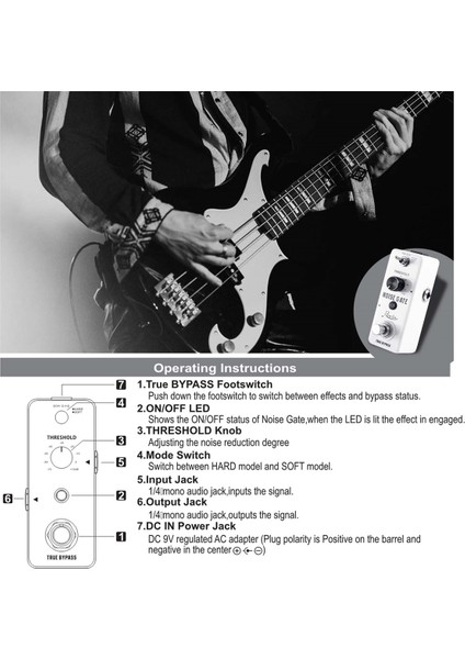 Rowin Gitar Gürültü Katili Gürültü Kapısı Bastırıcı Etki Pedalı (Yurt Dışından) indirimleri