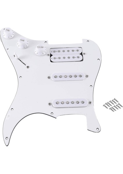 Sq Sq Electıce Gitar Yüklü Önceden Kablolanmış Elektro Gitar Pickguard Pikap Montajı Beyaz Düzenli (Yurt Dışından)