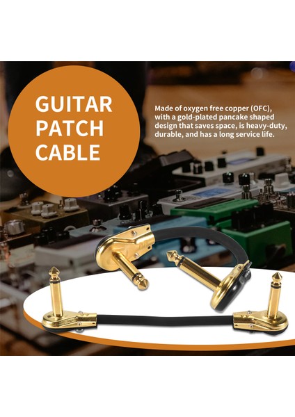 Gitar Yama Kablosu Efekt Pedal Yama Kablosu 1/4 Inç Sağ Açılı Düşük Profilli Gözleme Tasarımı Etkili Pedallar Için 3 Paket (Yurt Dışından) fırsatları
