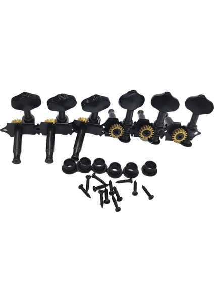 Akustik Gitar String Tuning Pegs Kit Vida Ferrule ile Evrensel Tuner Açık Ayar Ayarlama Standart Aksesuarlar Gümüş (Yurt Dışından)