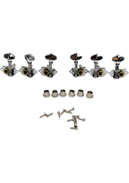 Akustik Gitar String Tuning Pegs Kit Vida Ferrule ile Evrensel Tuner Açık Ayar Ayarlama Standart Aksesuarlar Gümüş (Yurt Dışından) modelleri