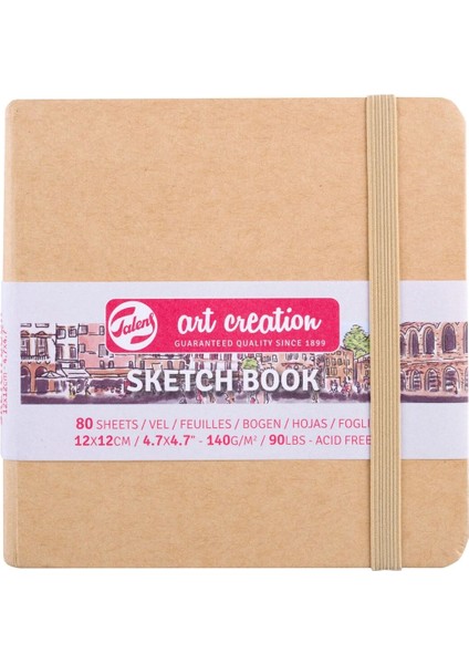 Art Creation Sketchbook Sert Kapak Eskiz Çizim Defteri 140 Gr. 12X12 Cm. 80 Yp. Kraft Yellow