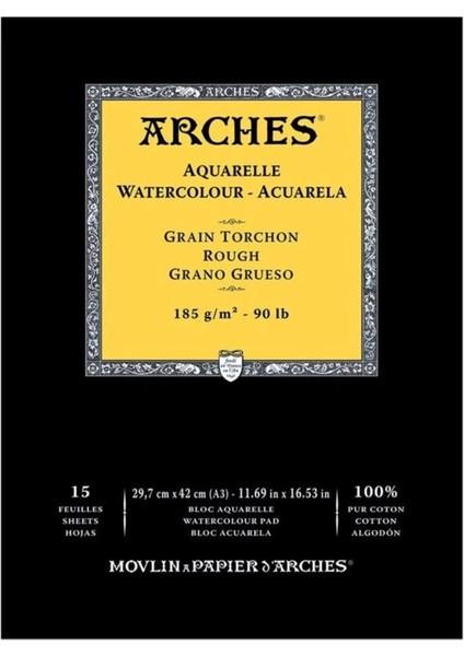 Sulu Boya Defteri Blok Rough - Kalın Doku 185 Gr. 29X42 Cm. 15 Yaprak