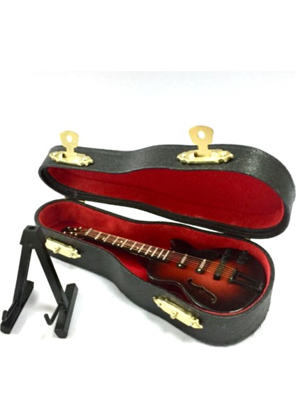 Mini Elektro Gitar Modeli Minyatür Dekorasyon Müzik Enstrümanları Vaka ve Stand, 12CM (Yurt Dışından) fiyatları