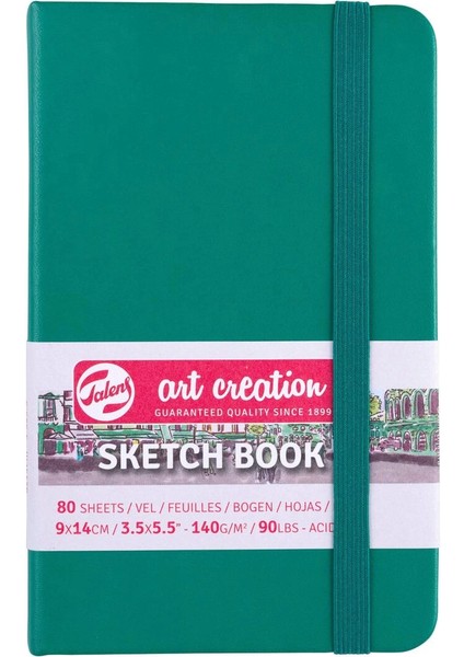 Art Creation Sketchbook Sert Kapak Eskiz Çizim Defteri 140 Gr. 9X14 Cm. 80 Yp. Forest Green