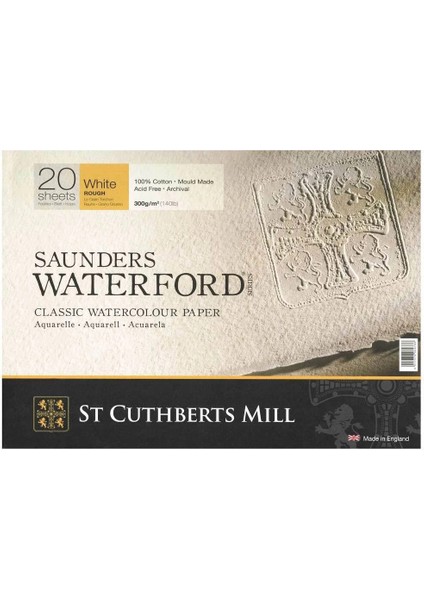St. Cuthberts Mill Saunders Waterford Sulu Boya Defteri Blok Rough - Kalın Doku 300 Gr. 31X41 Cm. 20 Yaprak