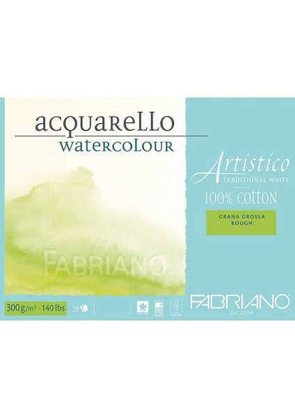 Artistico Traditional White Sulu Boya Defteri Blok Rough - Kalın Doku 300 Gr. 31X41 Cm. 12 Yaprak