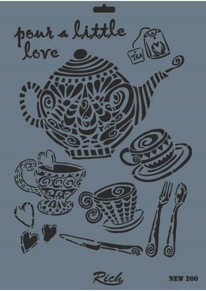 Stencil Boyama Şablonu 25X35 Cm. NEW-200