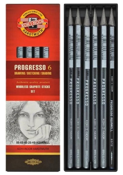 Progresso Ağaçsız Grafit Füzen Kalem Seti 6'lı