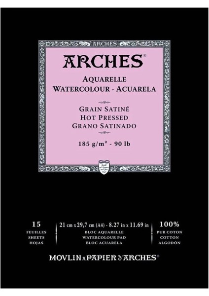 Sulu Boya Defteri Blok Sıcak Baskı - Düz Doku 185 Gr. 21X29 Cm. 15 Yaprak