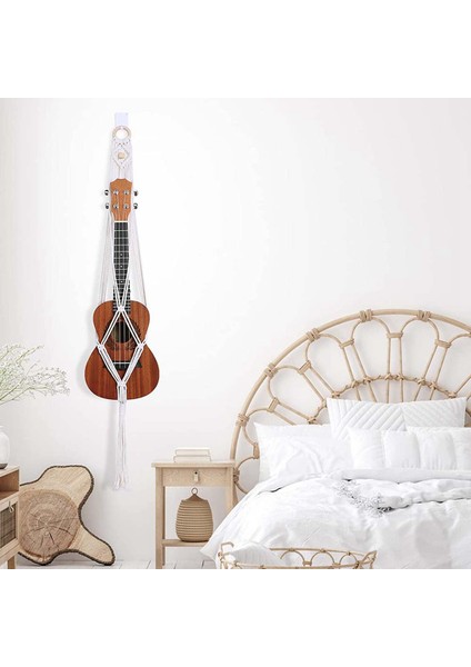 Ukulele Askı Macrame Duvar Montajı Askı Stand Tutucu 21 Inç Ukulele Duvar Dekor Ukulele Kılıfı Alternatif Kit, A (Yurt Dışından) fiyatları