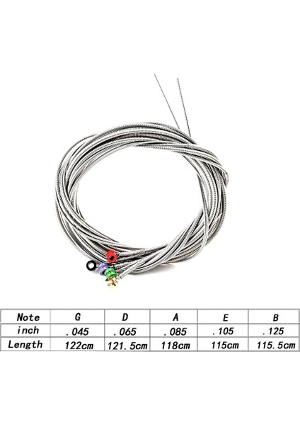 5 Pcs Paslanmaz Çelik Dizeler Seti 5 String Elektrik Bas Gitar Yedek Parçaları Için Uçlar (Yurt Dışından) indirimleri