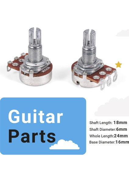 Gitar Küçük Boyutlu Tencereler B250K Gitar Bas Parçaları Için Potansiyometreler (10 Paket) (Yurt Dışından) indirimleri