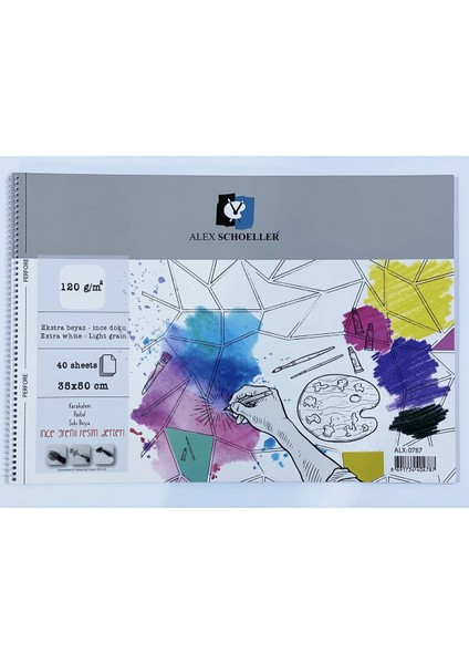 Resim ve Eskiz Çizim Defteri 120 Gr. 35X50 Cm. 40 Yp.