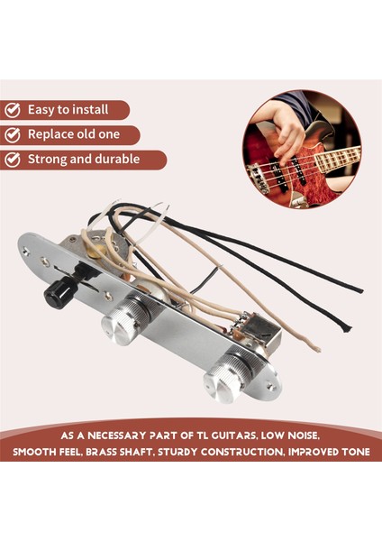 Ön Kablolu Gitar Kontrol Plakası Düzeneği, Yüklü 3 Yollu Bıçak Anahtarı Push Çekme Potansiyometresi Mükemmel Cts Potu Hız Düğmeleri (Yurt Dışından) indirimleri