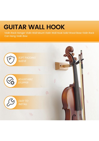 Keman Raf Askısı Keman Duvarı Montajı Duvarı Kancası Düz Ahşap Baz Keman Rafı Kemik Yayı Asabilir (Yurt Dışından) fırsatları