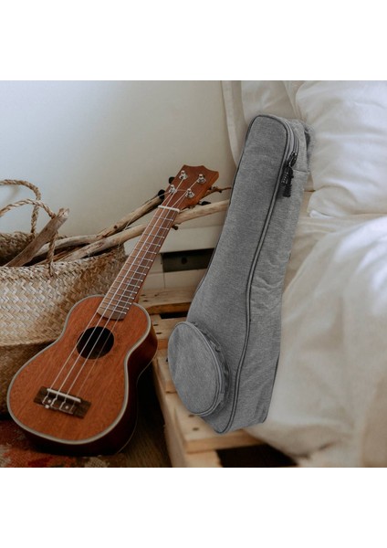 23 Inç Pamuk Ukulele Çanta Yumuşak Kasa Konseri Su Geçirmez Oxford Bez Ukelele Hawaii Dört Telli Gitar Sırt Çantası Gri (Yurt Dışından) modelleri