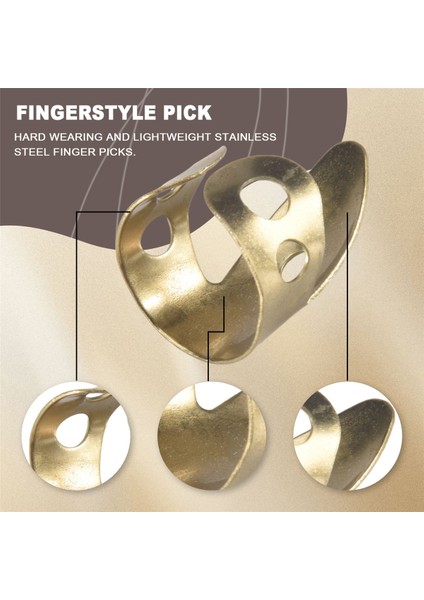 Gitar Parmak Seçer 3 Endeks Parmak + 1 Başparmak Ayarlanabilir Metal Banjo Fingerstyle Seçim Parmak Koruyucusu (Yurt Dışından) fırsatları