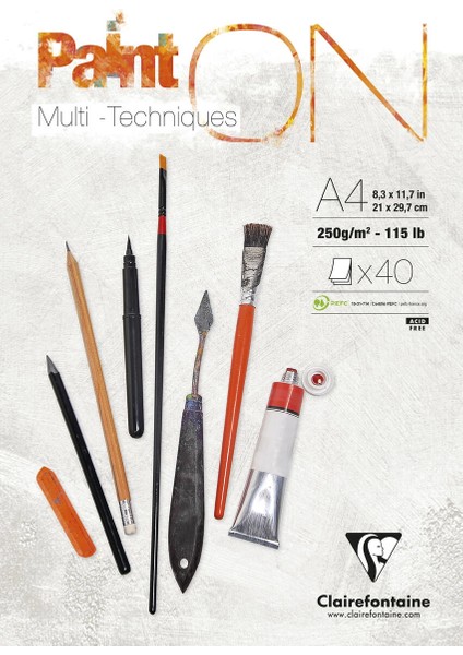 Paint'on Multi-Techniques Karışık Teknik Eskiz Çizim Defteri 250 Gr. A4 50 Yp.