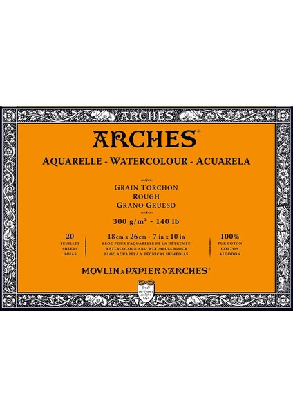 Sulu Boya Defteri Blok Rough - Kalın Doku 300 Gr. 18X26 Cm. 20 Yaprak