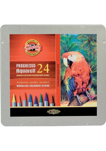 Progresso Aquarell Ağaçsız Sulandırılabilir Boya Kalemi Seti 24 Renk