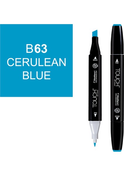 Touch Twin Marker Çizim Kalemi B63 Cerulean Blue